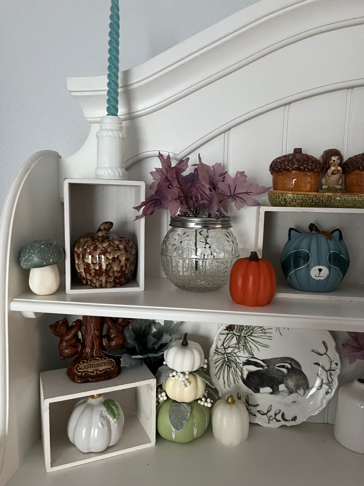 Glazed Ceramic Pumpkin – Mottled Brown & Tan Drip Glaze, Modern, 2.5” x 3.5”