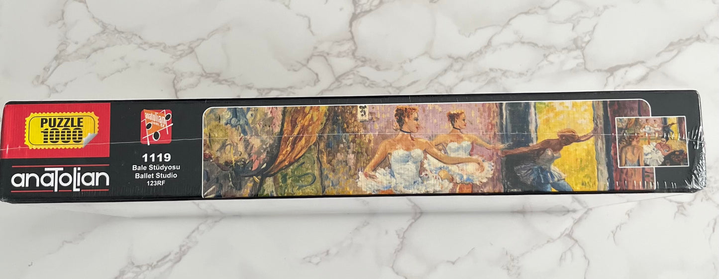 Sealed 2010s Anatolian “Ballet Studio” 1000 Piece Art Puzzle – Edgar Degas Ballet Dancers Artwork – Contemporary Collectible Art Puzzle (New Old Stock)