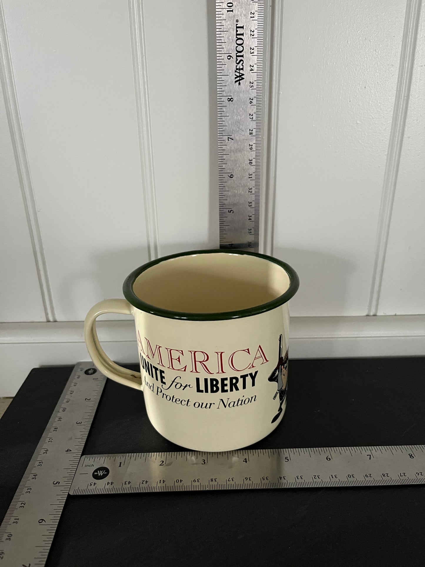 Vintage Looney Tunes 1990’s  Enamelware Camp Mug | Bugs Bunny Patriotic Americana Coffee Cup
