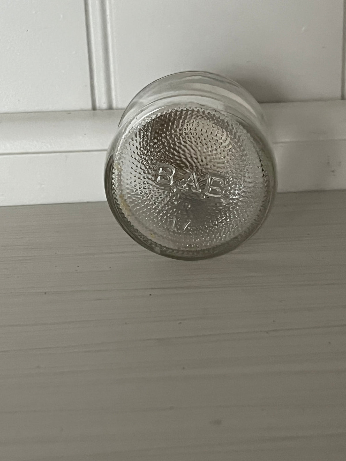 Vintage c1990’s Badger Air-Brush 2 oz Glass Paint Jar | BAB Marked Black Lid | Small Artist Supply Bottle