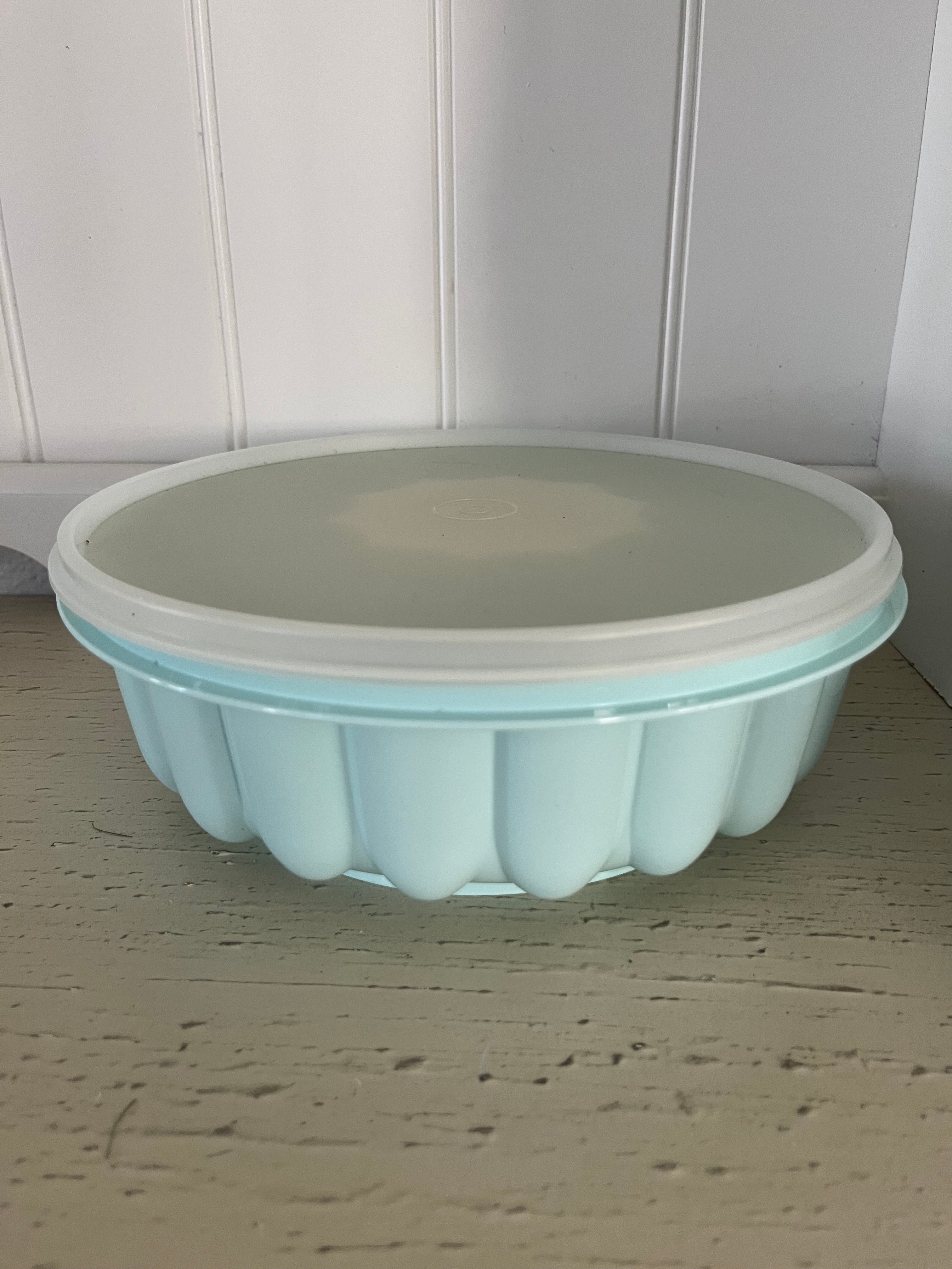 Vintage 1980s Tupperware Pastel Blue 3-Piece Jel-N-Serve Mold
