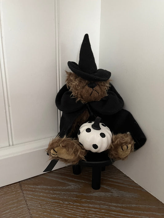 Vintage 1993 Ty Attic Treasures “Esmerelda” Witch Bear – 10” Jointed Plush Halloween Novelty (No Tag)