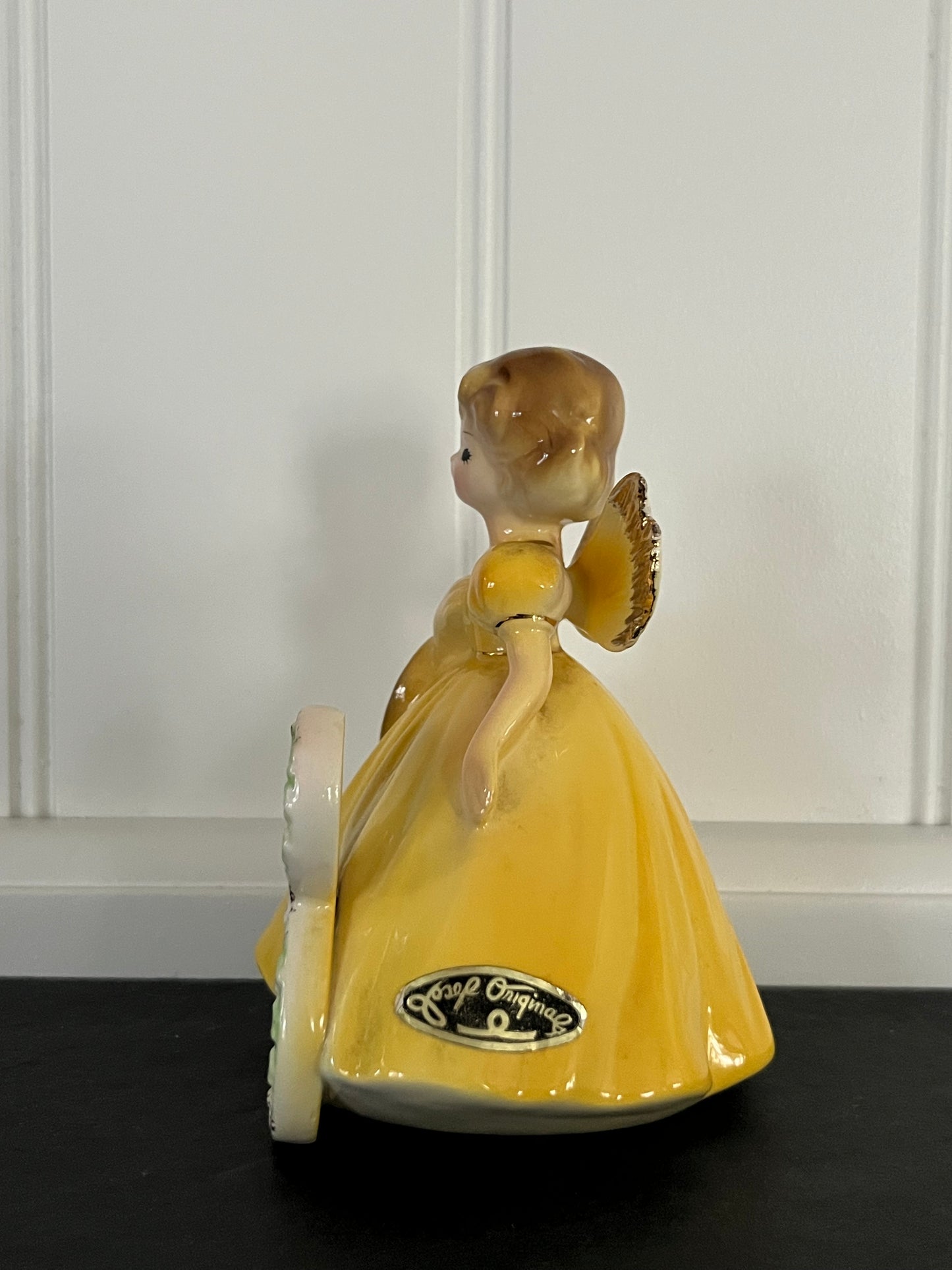 Vintage 1970s Josef Originals Age 8 Birthday Angel Figurine – Yellow Dress Porcelain Girl – Japan Ceramic Birthday Keepsake