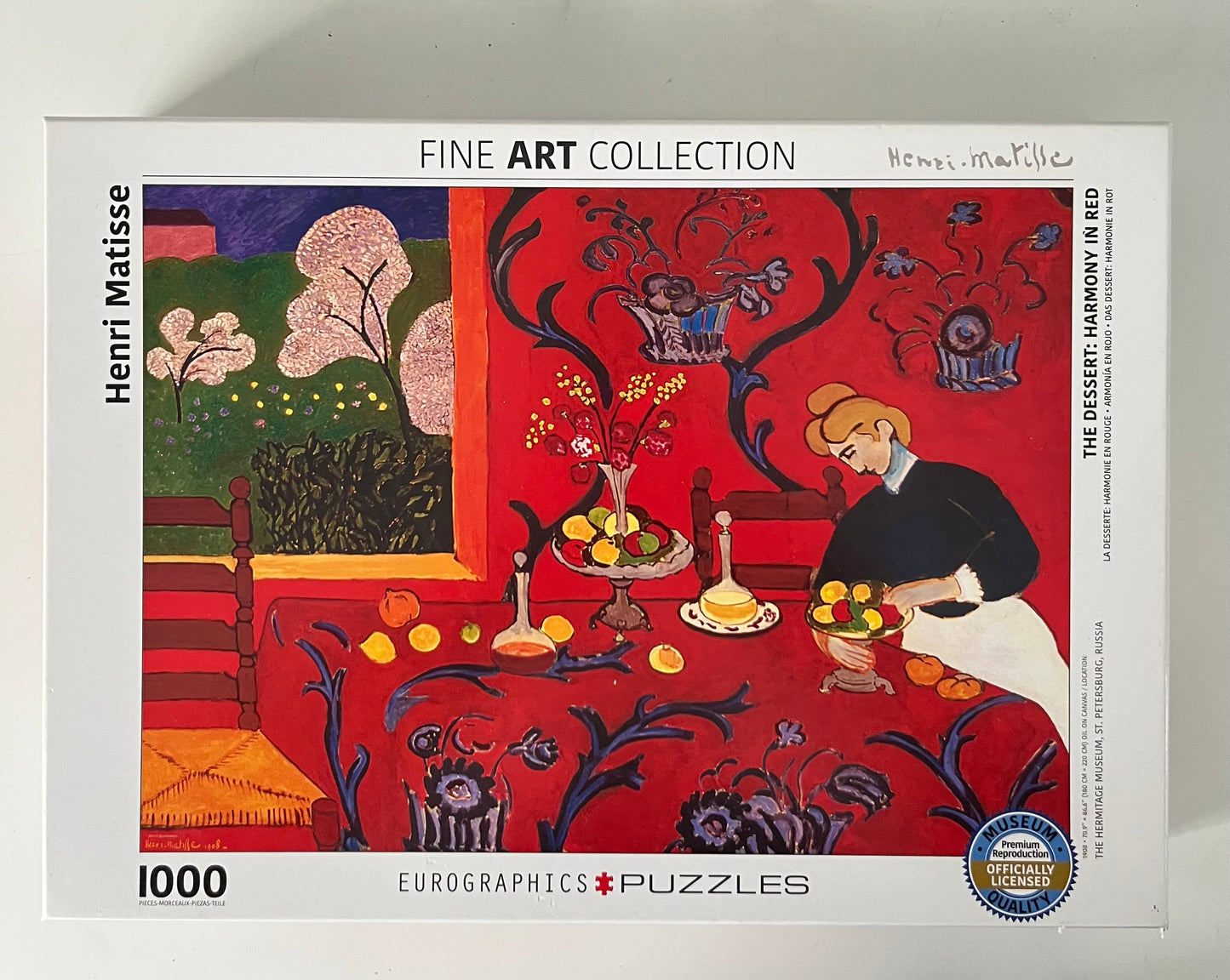 Contemporary Eurographics Henri Matisse “Harmony in Red” Fine Art Collection 1000 Piece Museum Licensed Puzzle – Open Box Complete