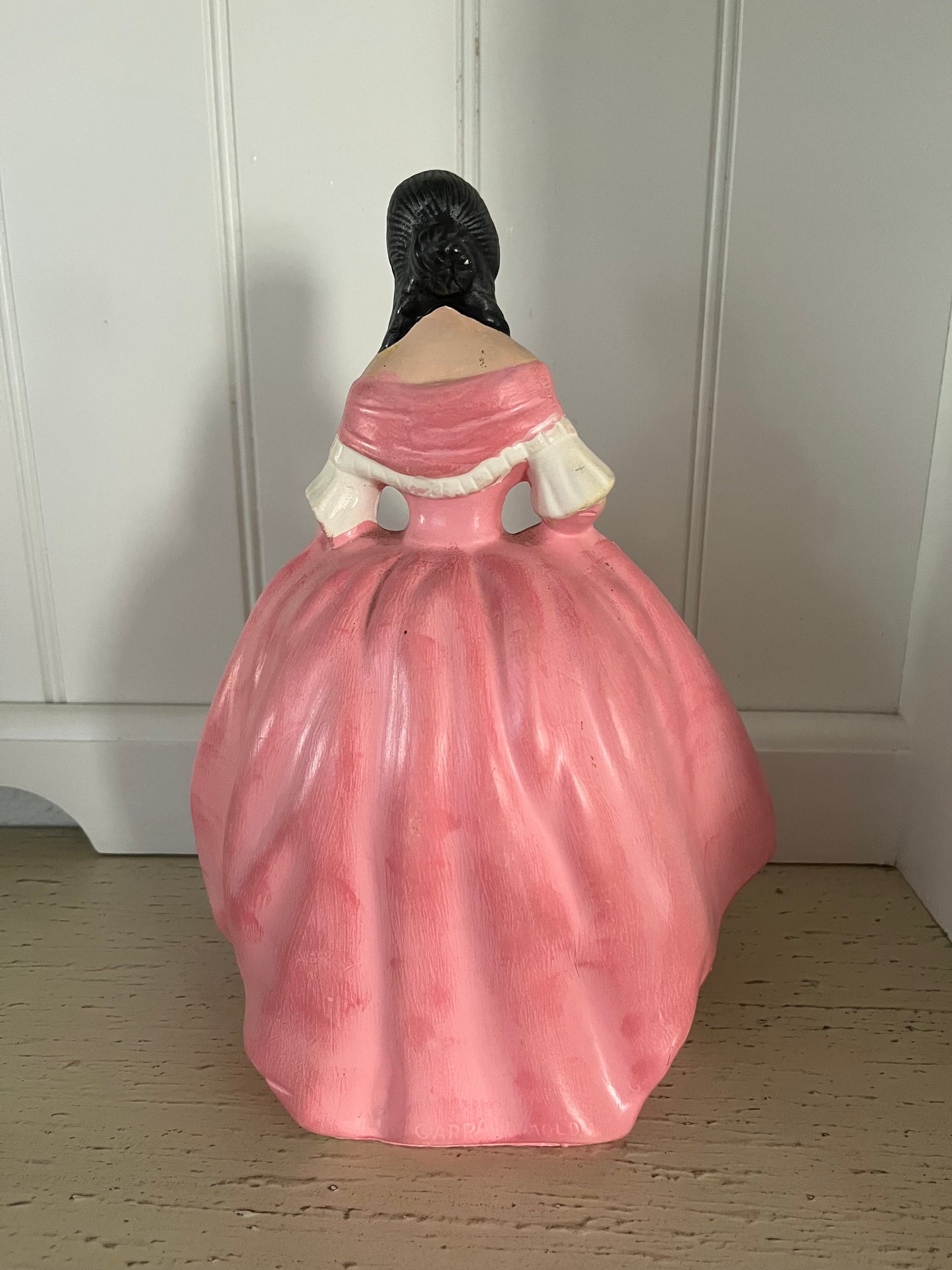 Mid-Century Quirky Chalkware Regency Lady with Dogs Figurine (1950s–1960s) | Dramatic, Romantic, and Delightfully Extra