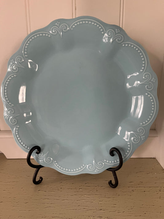 Pioneer Woman “Toni” Scalloped Dinner Plate – Light Blue Stoneware, 10.5