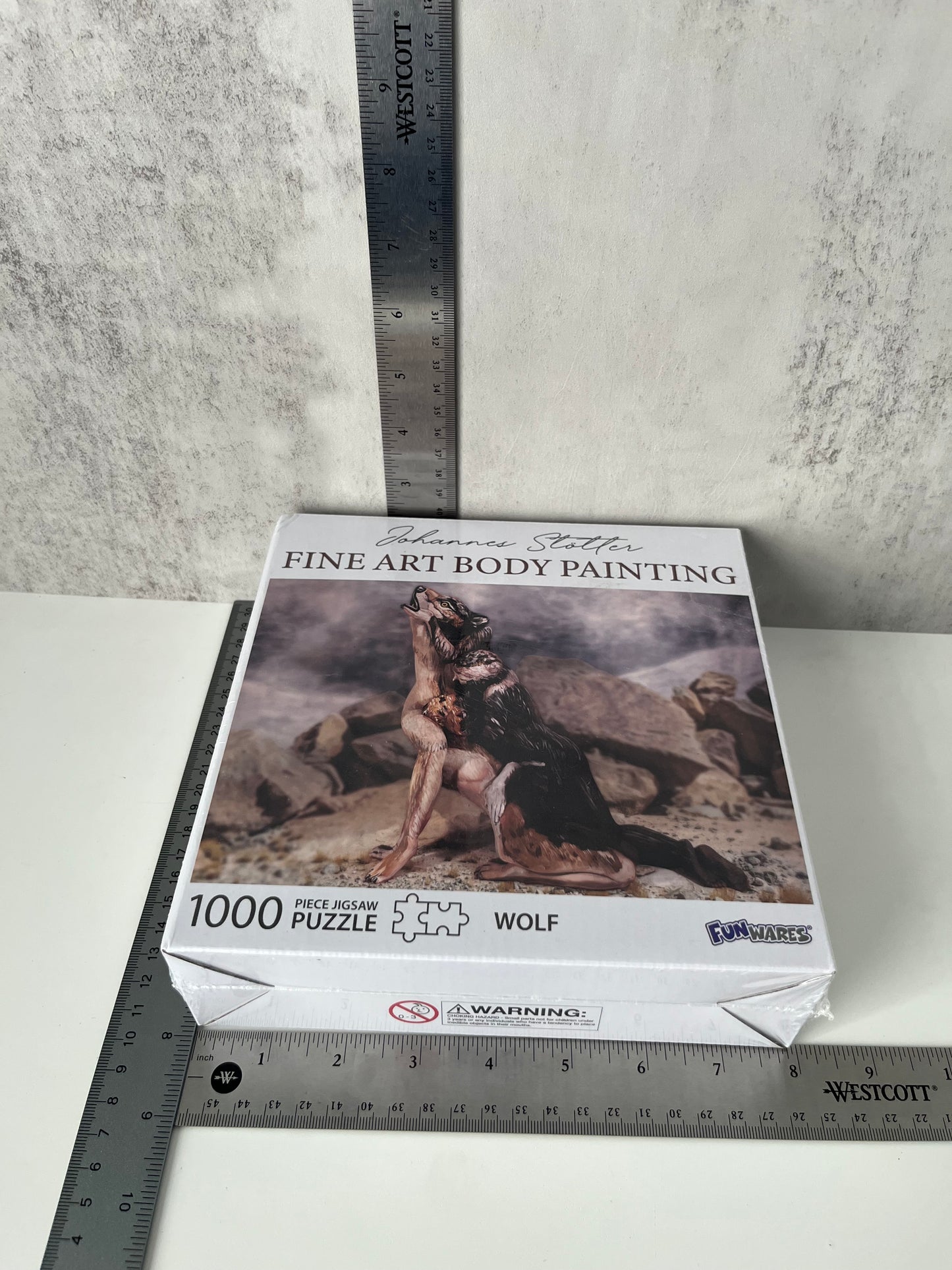Fine Art Body Painting Wolf Puzzle — Johannes Stötter Illusion Art — Sealed 1000 Piece Puzzle — 2020s Contemporary