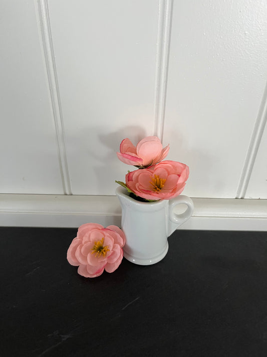 1950s Vintage Mini White Ironstone-Style Pitcher – Dollhouse, Farmhouse
