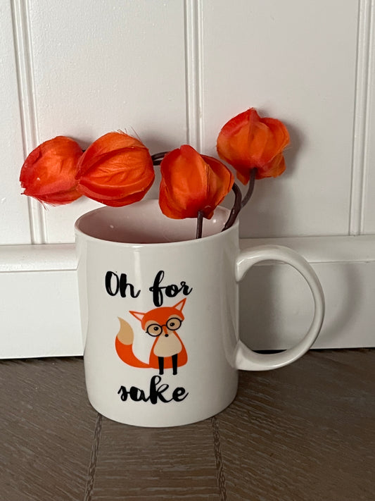 “Oh for Fox Sake” Ceramic Mug by MAUAG – Contemporary Humor Coffee Cup (c. 2010s–2020s)