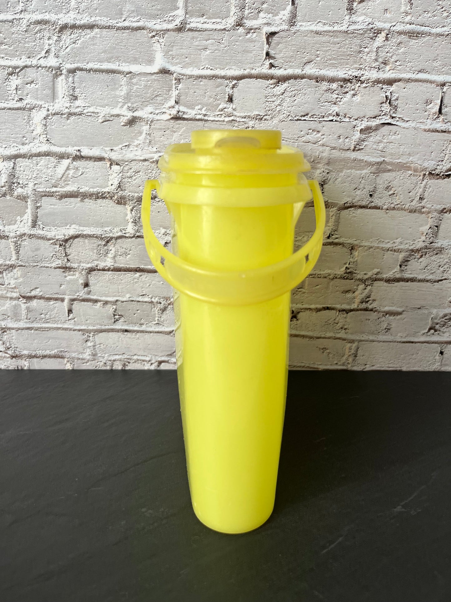 Vintage Tupperware Yellow Pour Pitcher Canister w/ Handle & Spout Lid, Retro Kitchen Storage Container 1970s