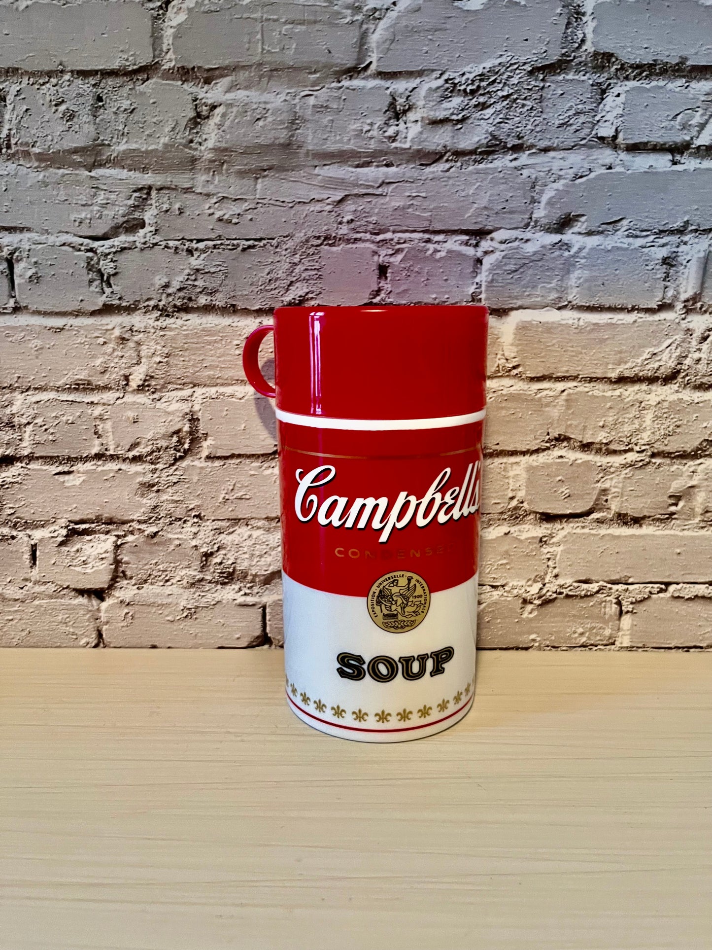 Vintage 1993 Campbell’s Soup Thermos | Retro Red & White Insulated Soup Container | Pop Art Kitchen Collectible