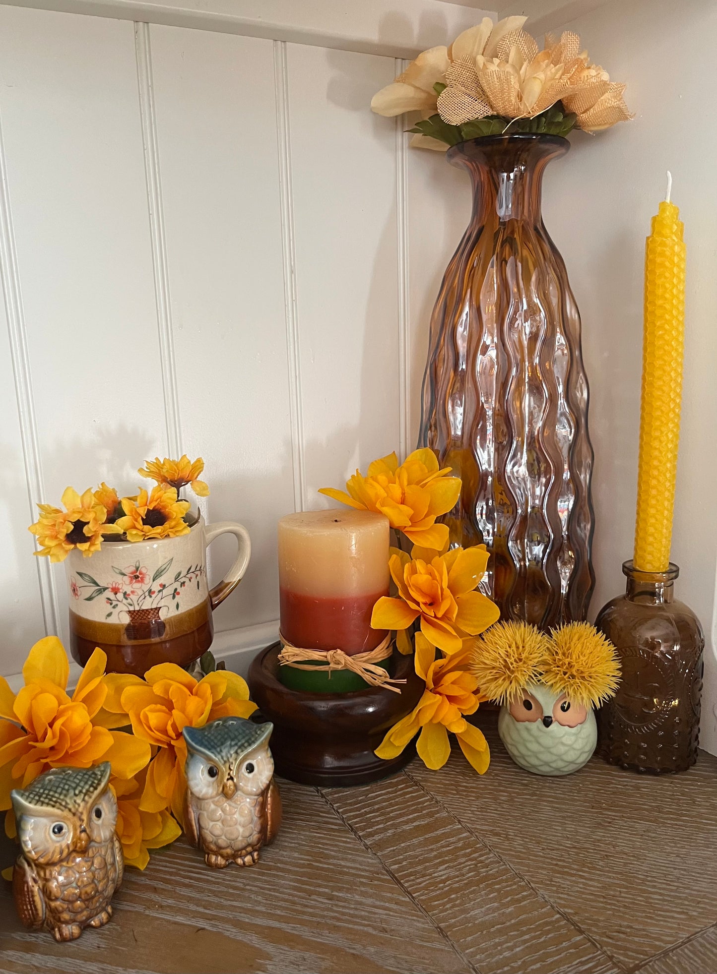 Retro Owl Figurine Mini Planter Duo – Ceramic Owl Cups (c. 1970s–1980s Inspired)