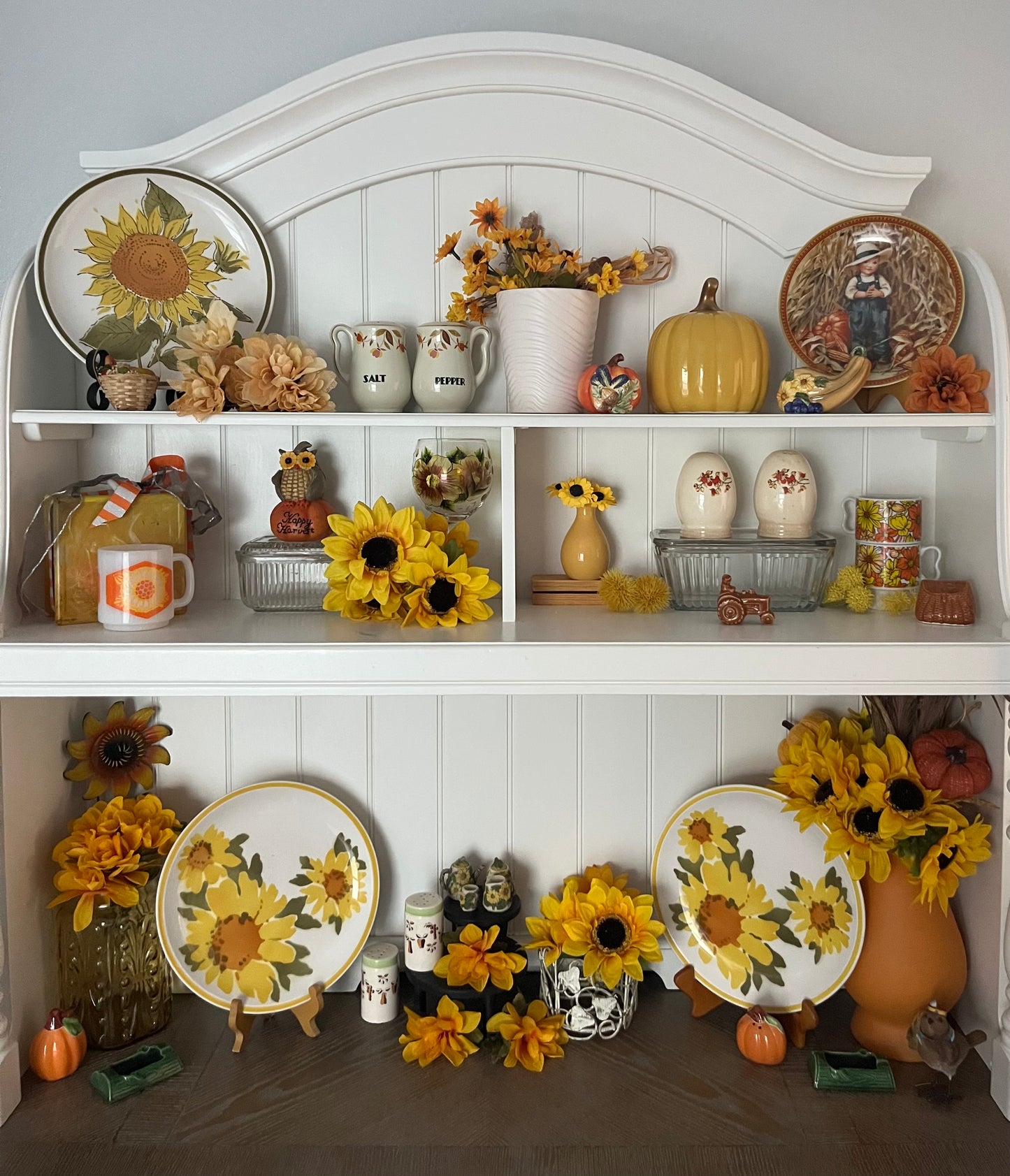 Hand-Painted “Happy Halloween” Glass Block Décor with Cat, Moon & Pumpkin | Contemporary Folk Art Holiday Accent | c. 2000s