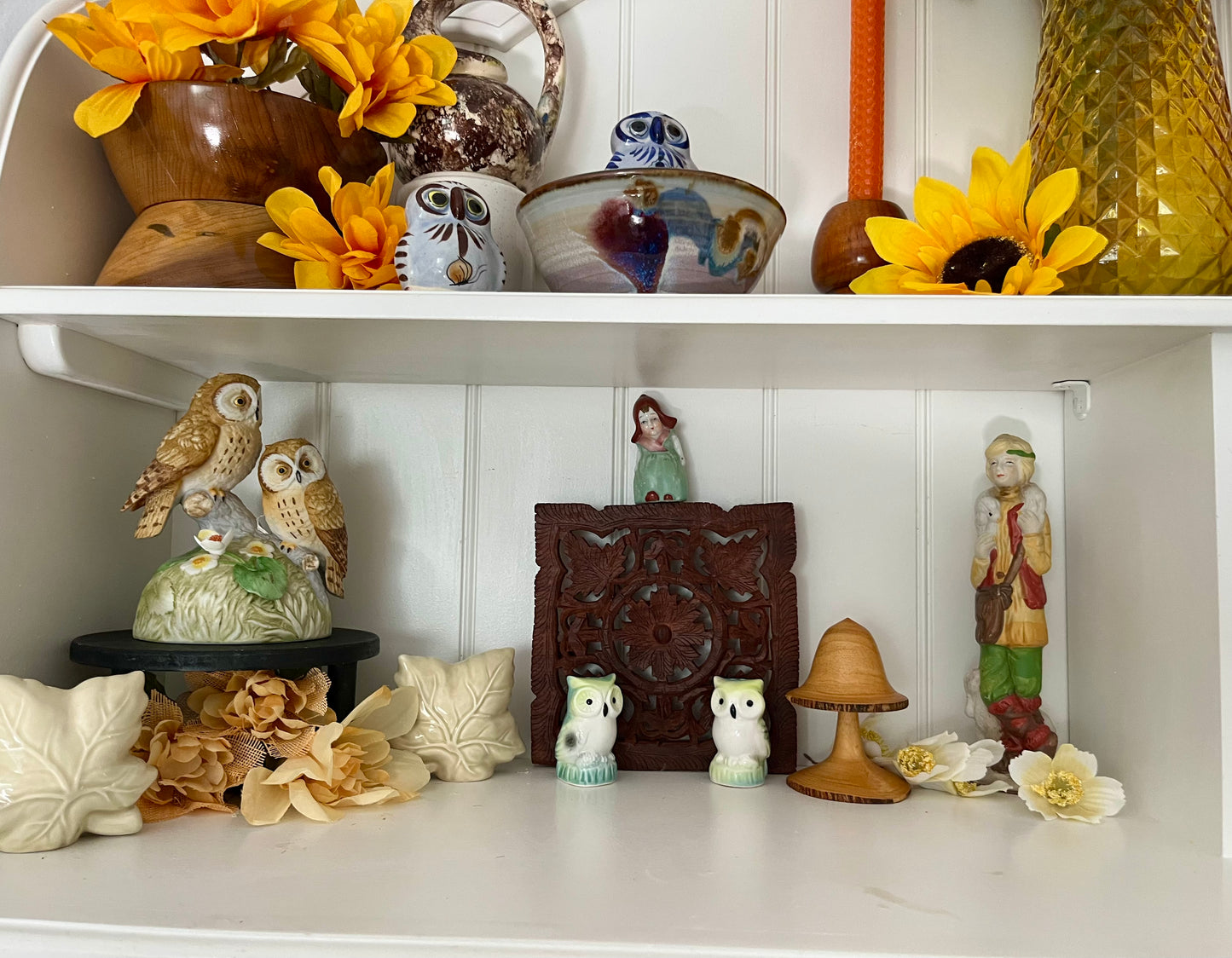 Retro 2002 Hand-Turned Wooden Mushroom Pedestal Stand – Signed “A Selke / Orange Wood” (Mini Display, Folk Art)