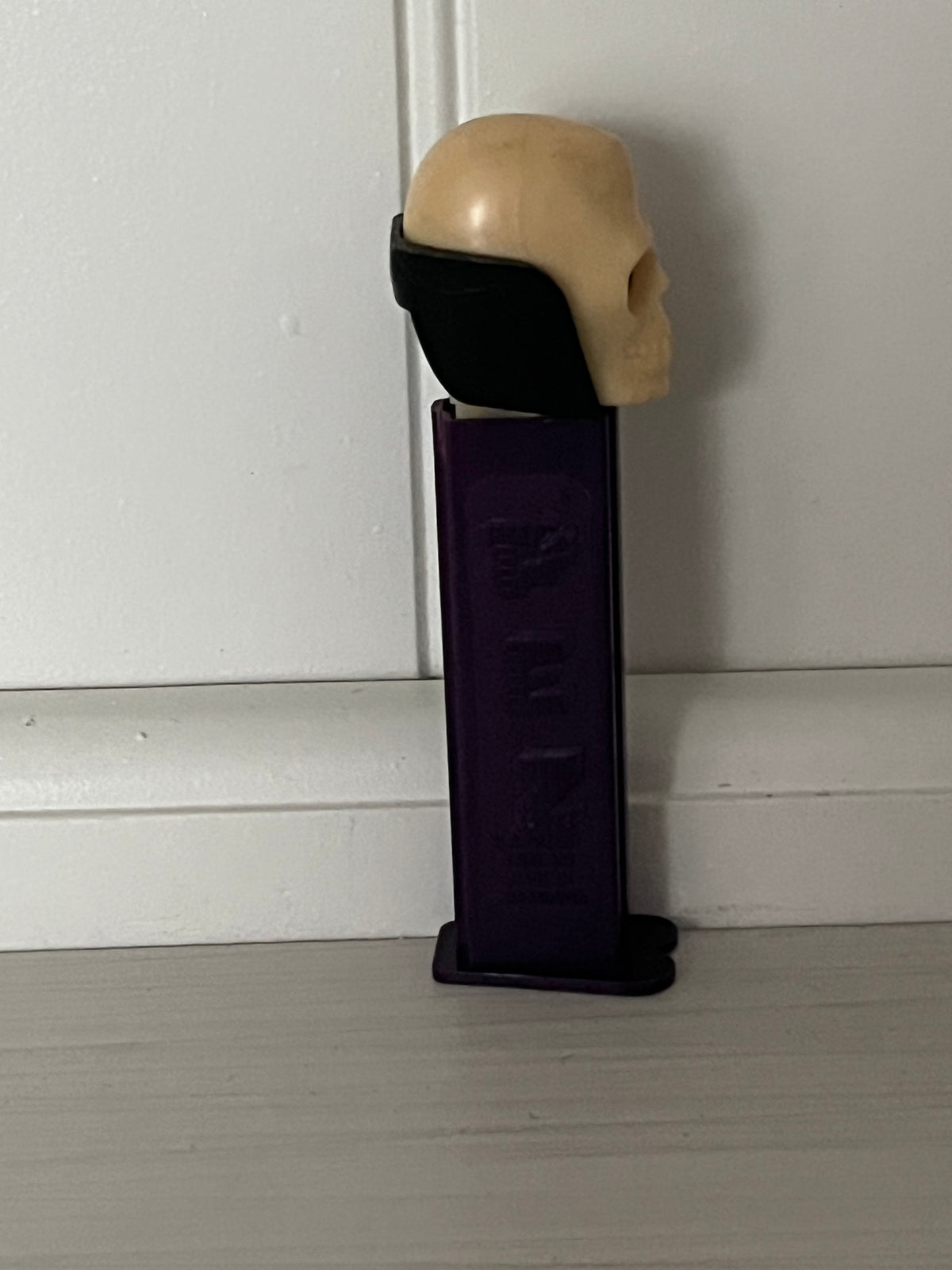 Vintage 1990s PEZ Dr. Skull Halloween Dispenser | Purple Stem Skeleton Candy Dispenser