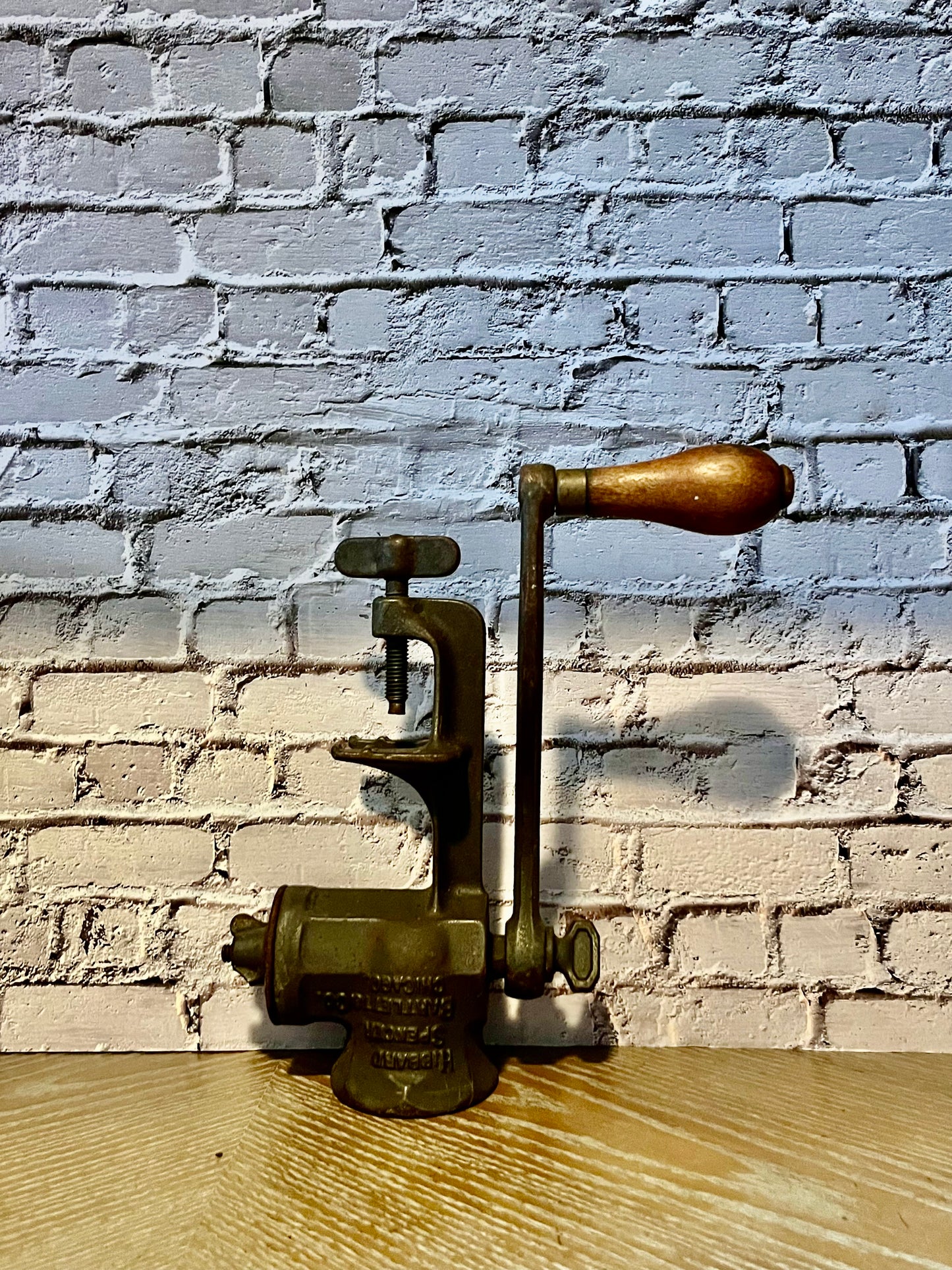Antique Early 1900s Enterprise Manufacturing Company  No. 7 Cast Iron Food Chopper Grinder w/ Wood Handle | Primitive Farmhouse Kitchen Tool