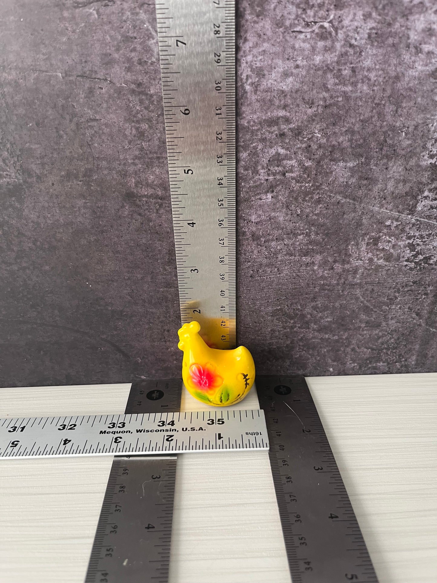 Lone Vintage Yellow Floral Ceramic Chicken  Shaker / Japan Farmhouse Kitchen 1960s
