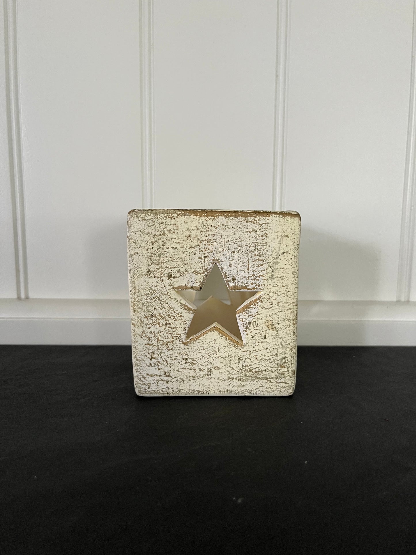 Rustic Americana Star Tea Light Holder | Primitive Farmhouse Candle Box Decor