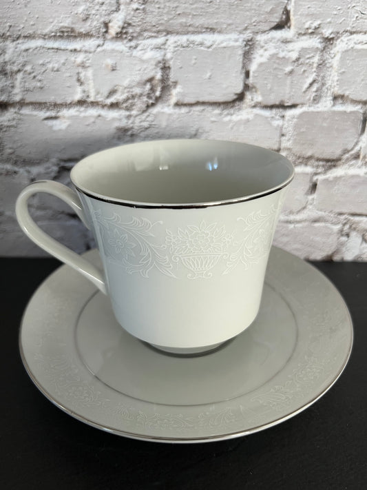Crown Victoria Lovelace Teacup & Saucer – Fine China Made in Japan (1980s)