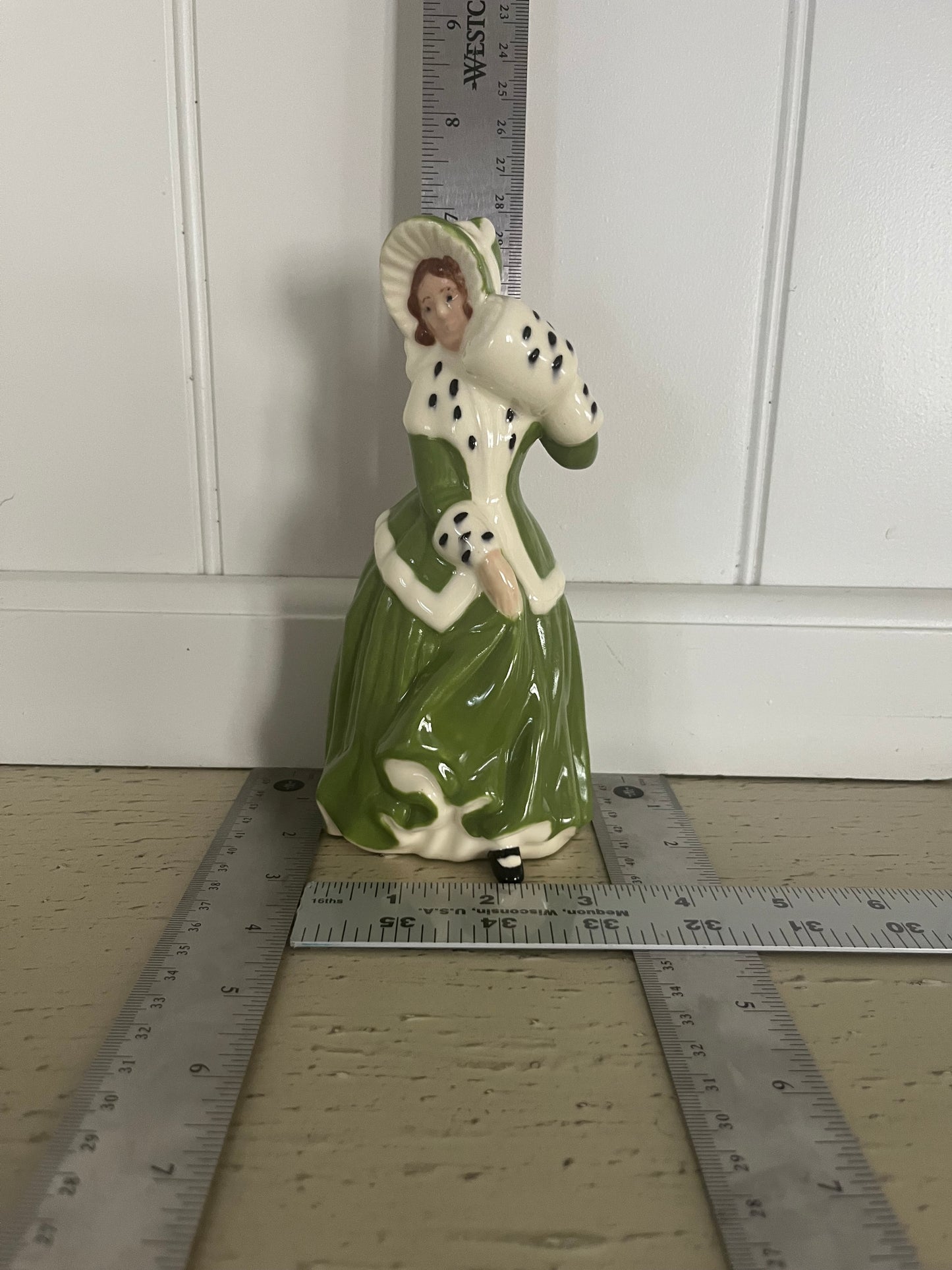 Vintage 1990’s Regency Lady Porcelain Figurine in Green Gown | Romantic, Curious & Slightly Unhinged