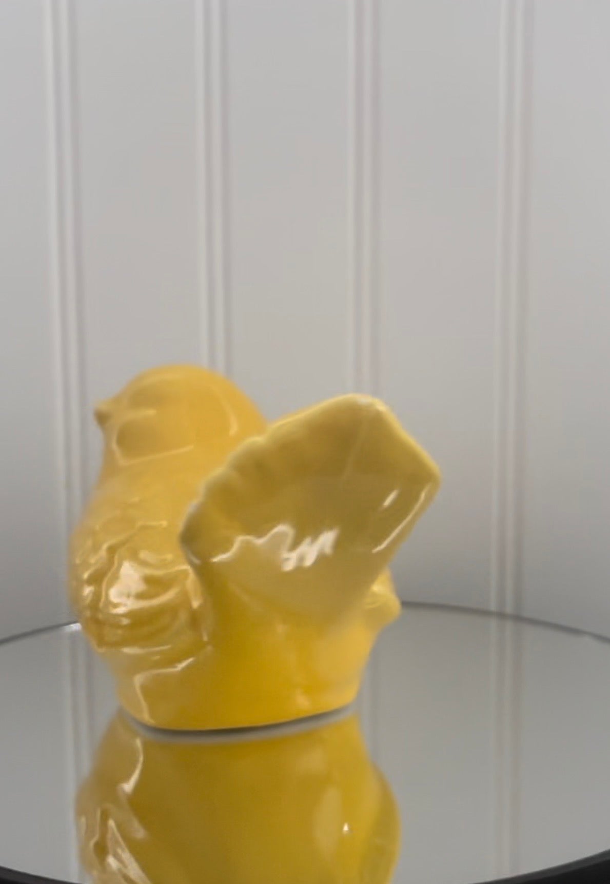 Vintage Style Sunshine Yellow Glazed Ceramic Bird -