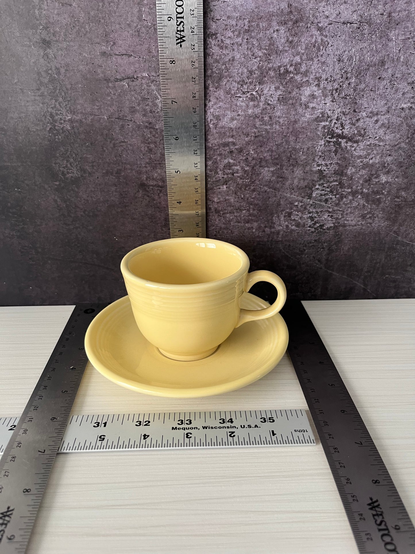 Vintage Fiesta Ware Yellow Cup and Saucer Set – Homer Laughlin Fiestaware Tea Cup Butter Yellow (pre 2002)