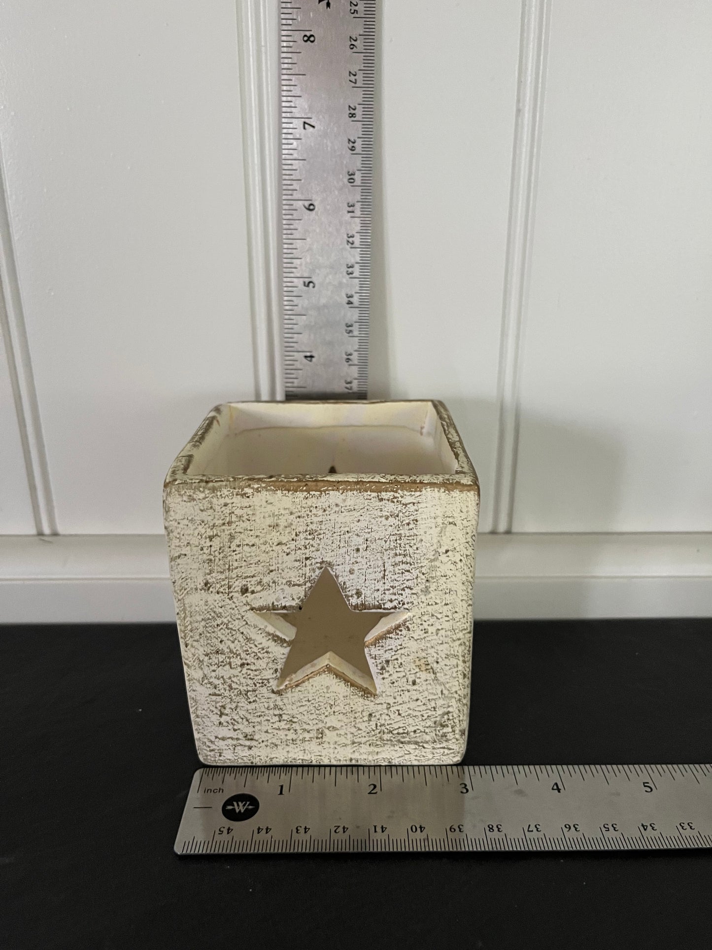Rustic Americana Star Tea Light Holder | Primitive Farmhouse Candle Box Decor