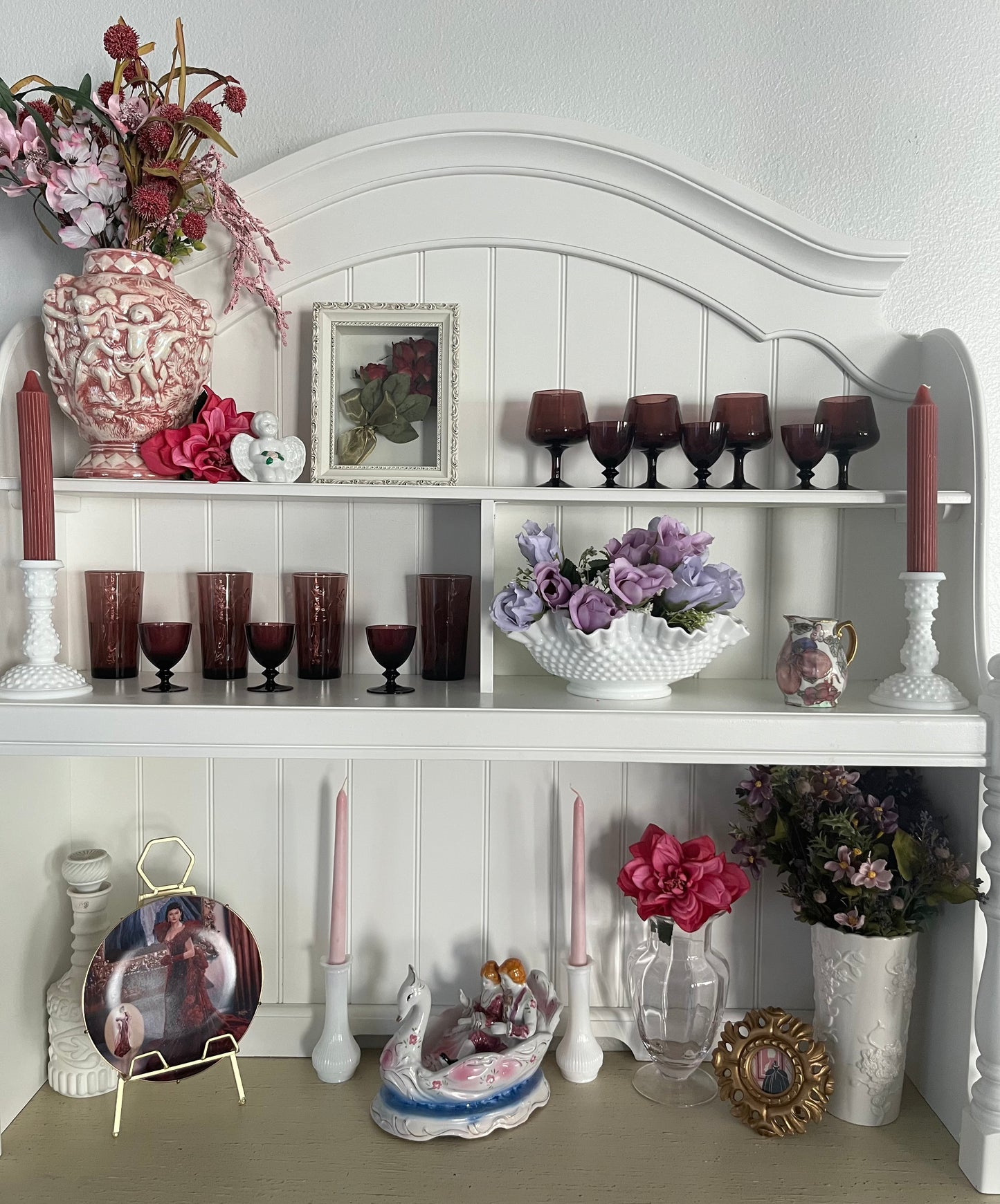 1960s Set of 4 Hand-Blown Amethyst Brandy Snifters – Vintage Cognac Goblets