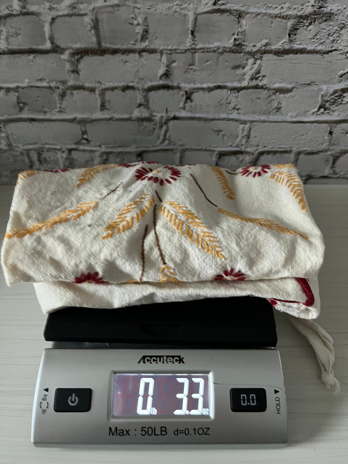 Vintage C 1950’s Hand-Embroidered Farmhouse Kitchen Apron with Red Trim & Wheat Floral Motif | Mid-Century Cottage Cooking Apron