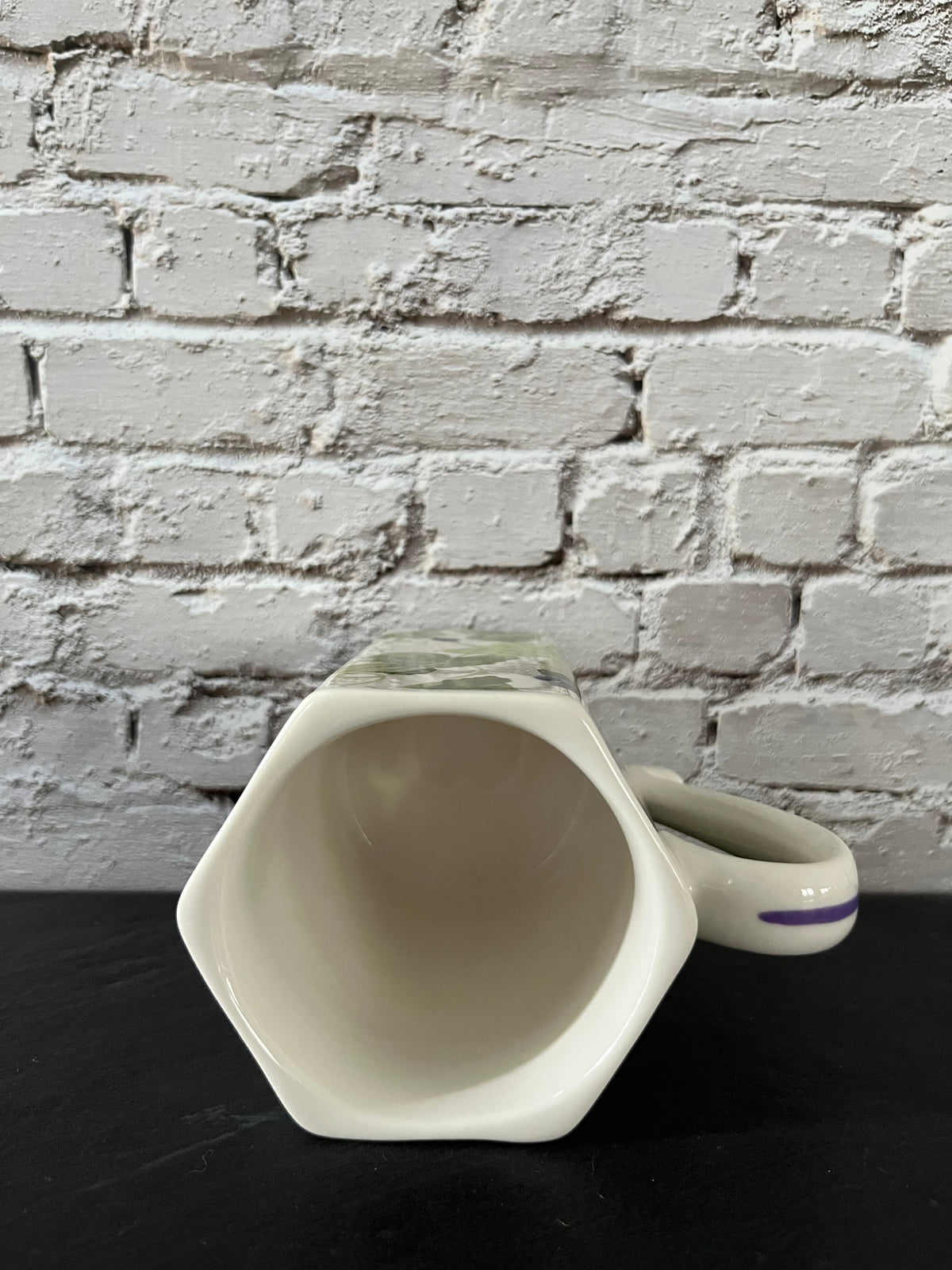 Vintage c.1990’s Lifestyle Home Grape & Ivy Vine Ceramic Mug – Green Botanical Square Coffee Cup – Robert Design