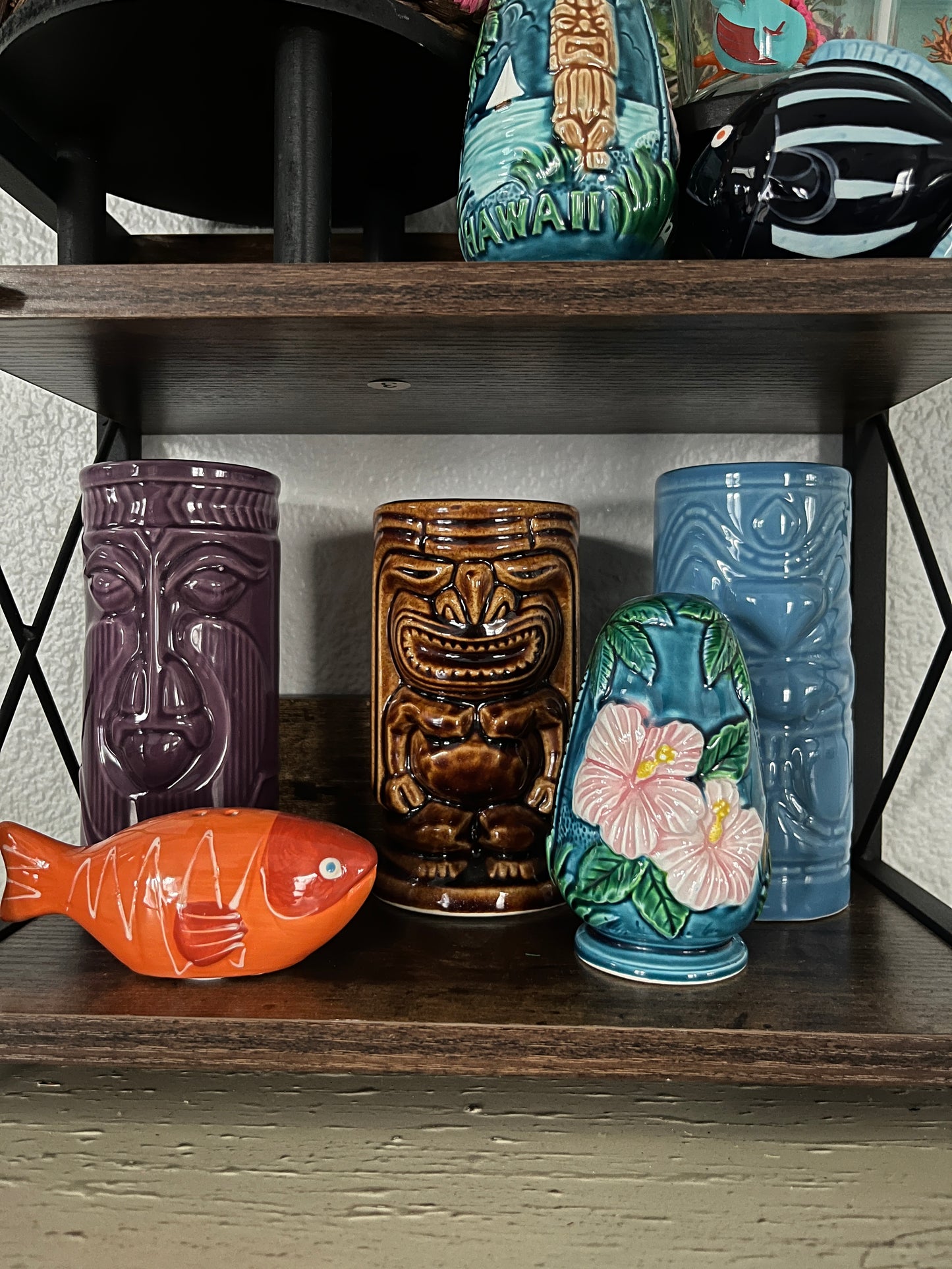 Chiki Tiki Sky Blue  Ceramic Mug Souvenir Tumbler  Aloha Polynesian Island Fusion Fun Artie by Archie McPhee