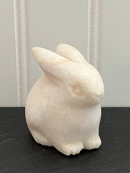 Vintage Small Soapstone Carved Adorable Bunny Rabbit