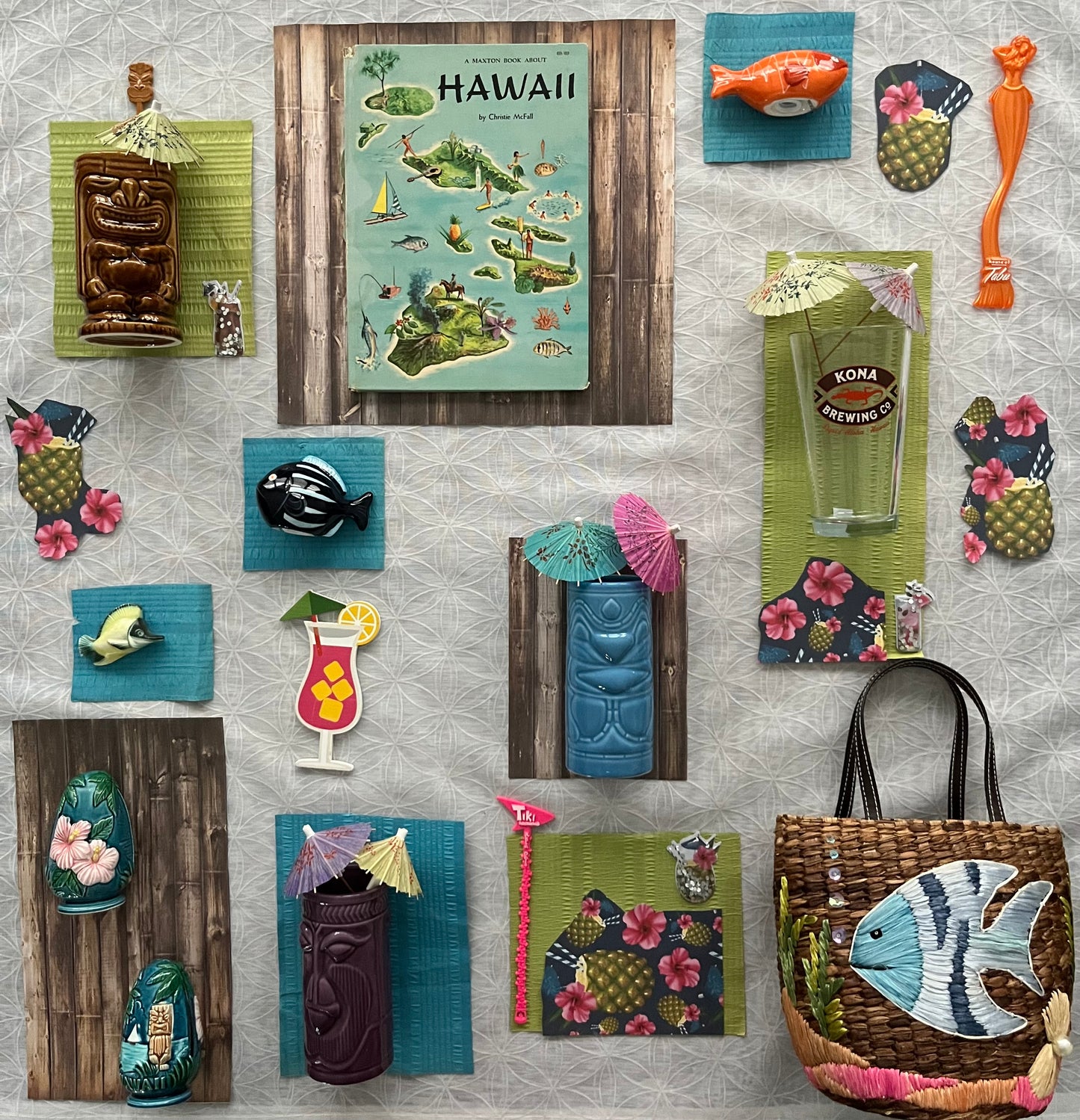 Vintage Tropical Fish Magnet – Aloha Tiki Islands Fusion – 2.5” x 1.5” – Yellow, Green & Black, 0.9 oz