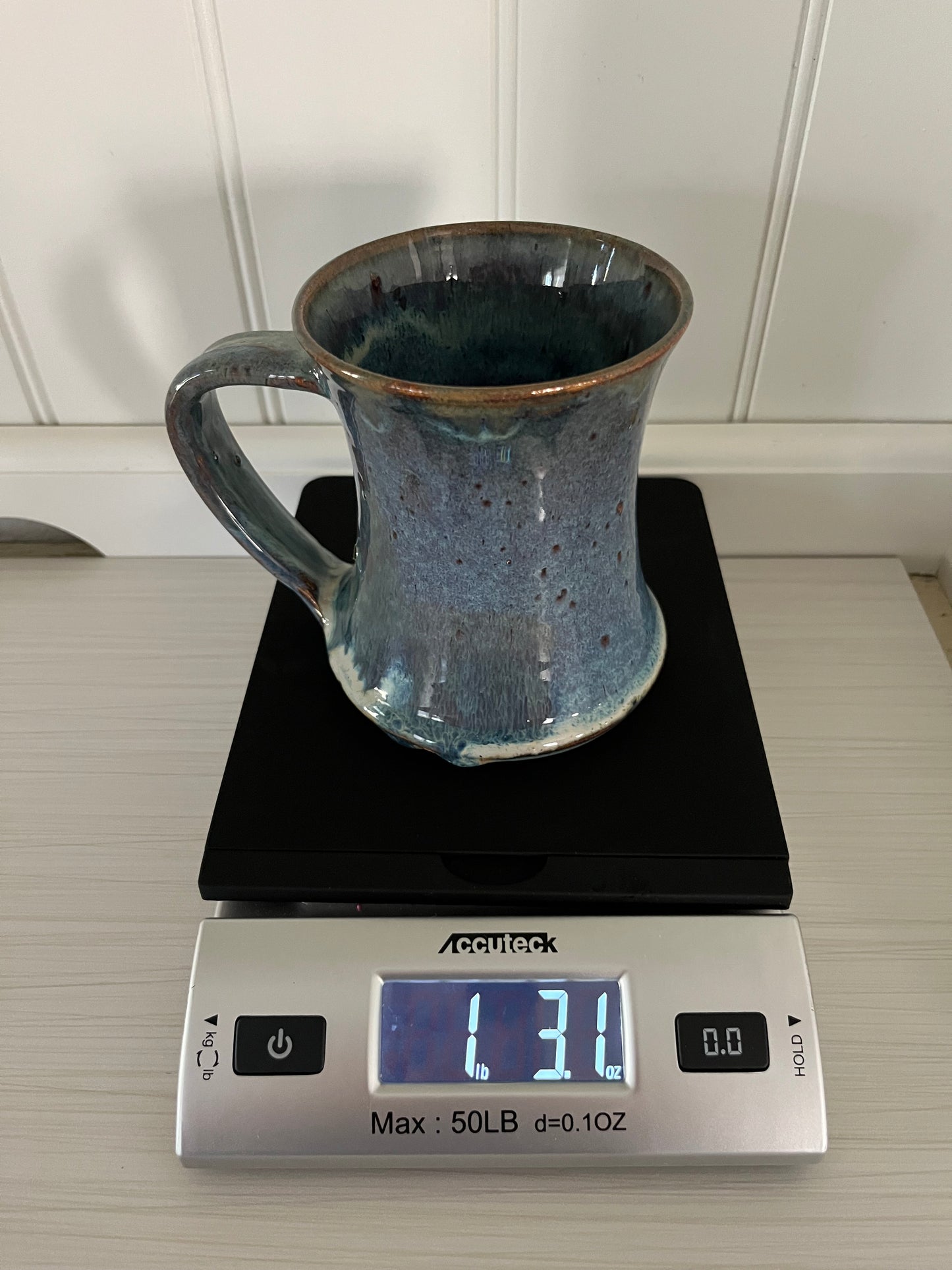 Late 20th-century Handmade Studio Pottery with a Reactive Blue Drip Glaze
