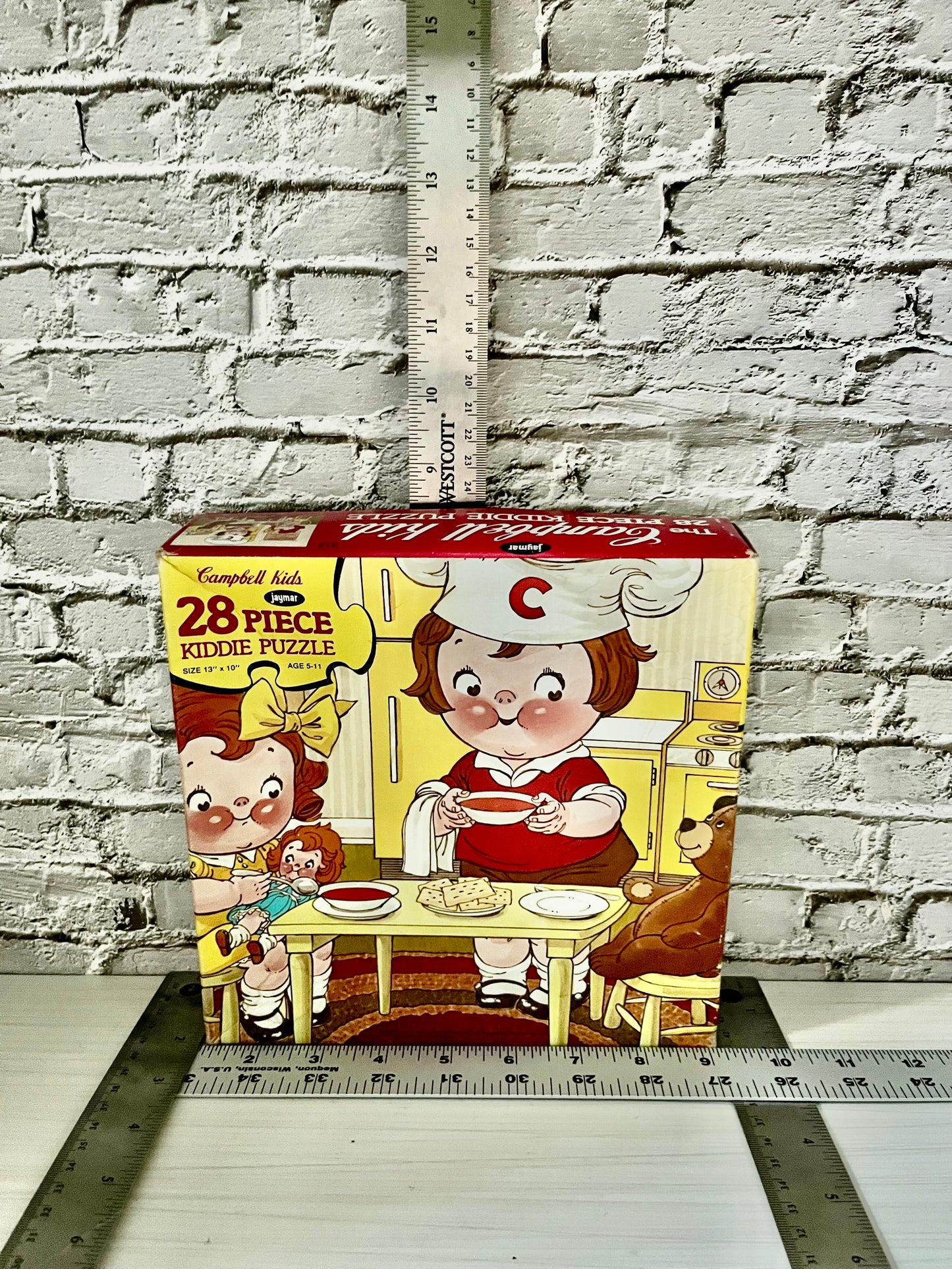 Vintage 1960’s Campbell Kids “Soup’s On” 28 Piece Kiddie Puzzle by Jaymar | Complete Boxed Retro Children’s Puzzle | Campbell Soup Collectible