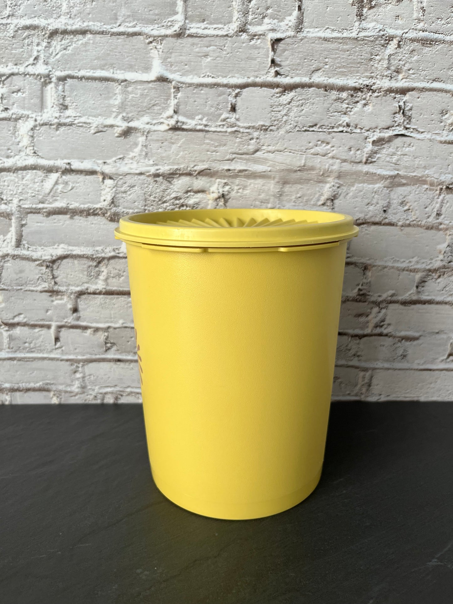Vintage Tupperware Canister w/ Lid, Yellow Storage Container #809-5, Mid Century Kitchen Canister, Retro Plastic Kitchenware 1970s