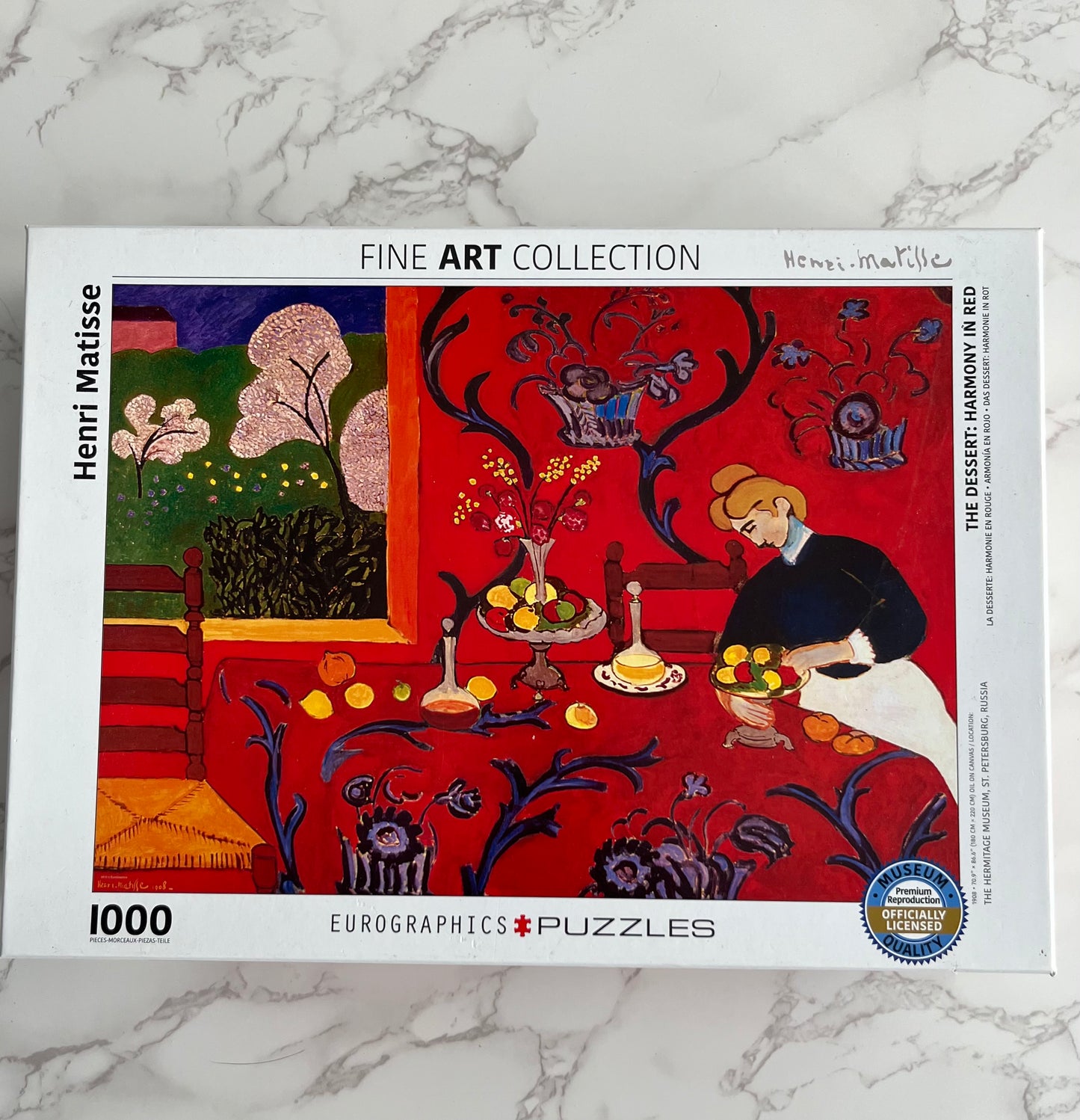 Contemporary Eurographics Henri Matisse “Harmony in Red” Fine Art Collection 1000 Piece Museum Licensed Puzzle – Open Box Complete