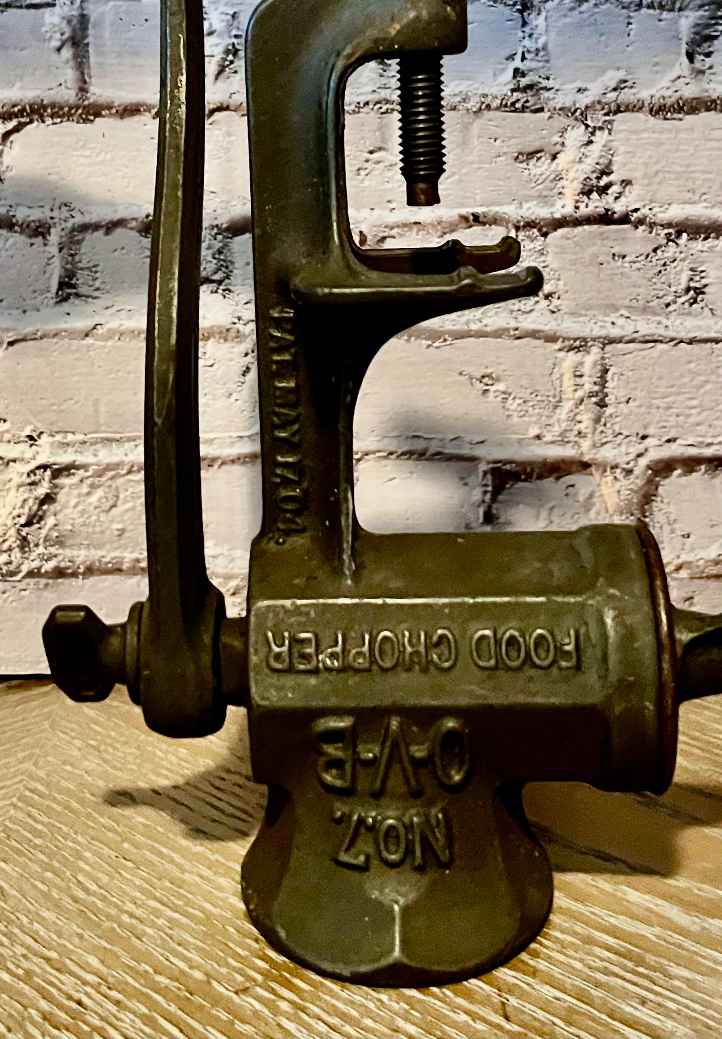 Antique Early 1900s Enterprise Manufacturing Company  No. 7 Cast Iron Food Chopper Grinder w/ Wood Handle | Primitive Farmhouse Kitchen Tool