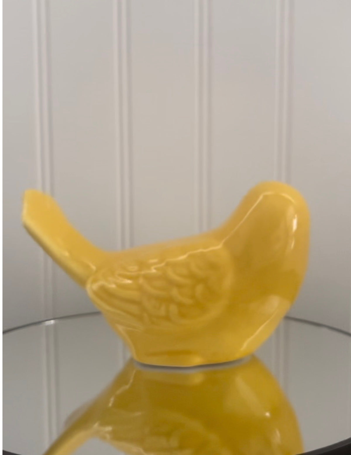 Vintage Style Sunshine Yellow Glazed Ceramic Bird -