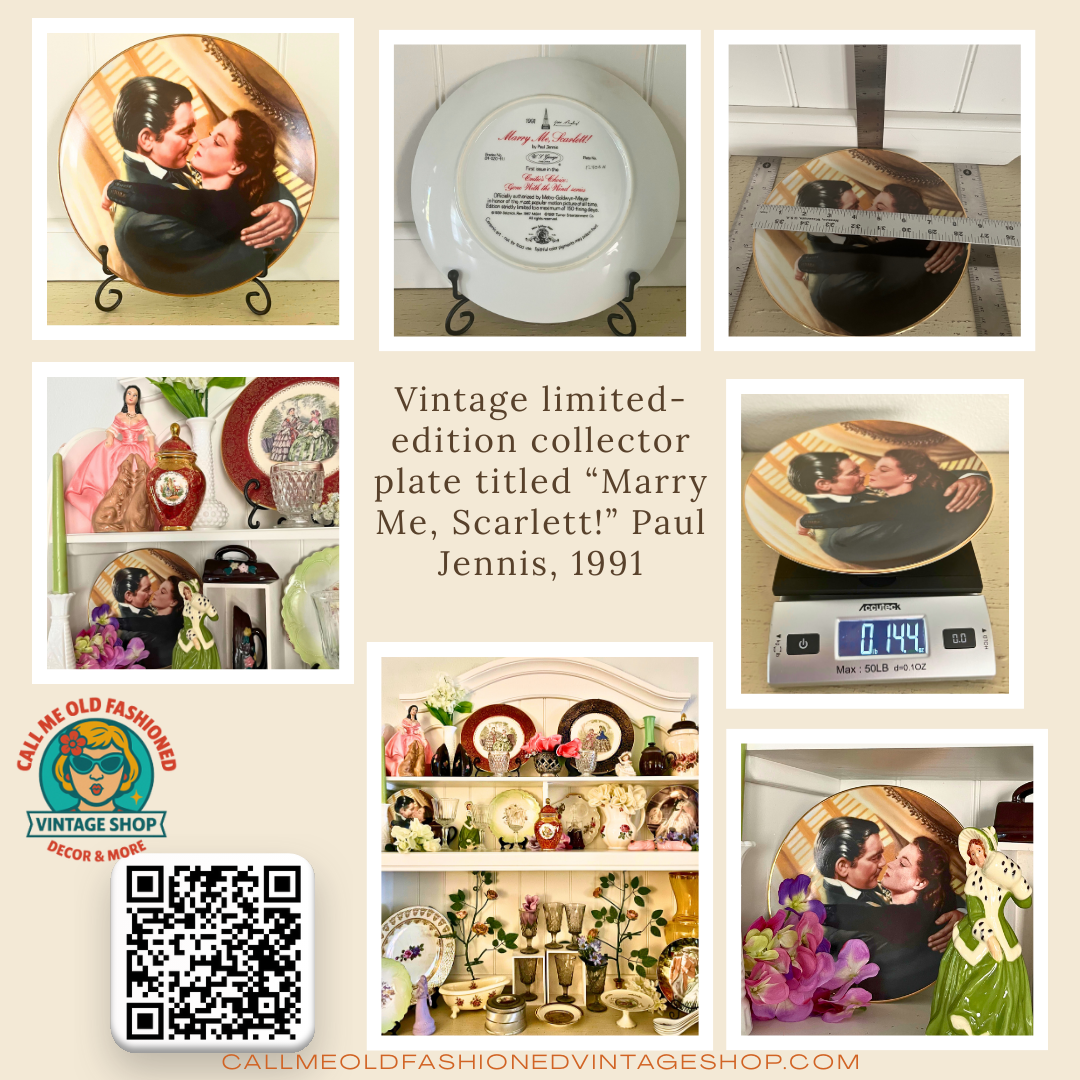 Vintage limited-edition collector plate titled “Marry Me, Scarlett!” Paul Jennis, 1991