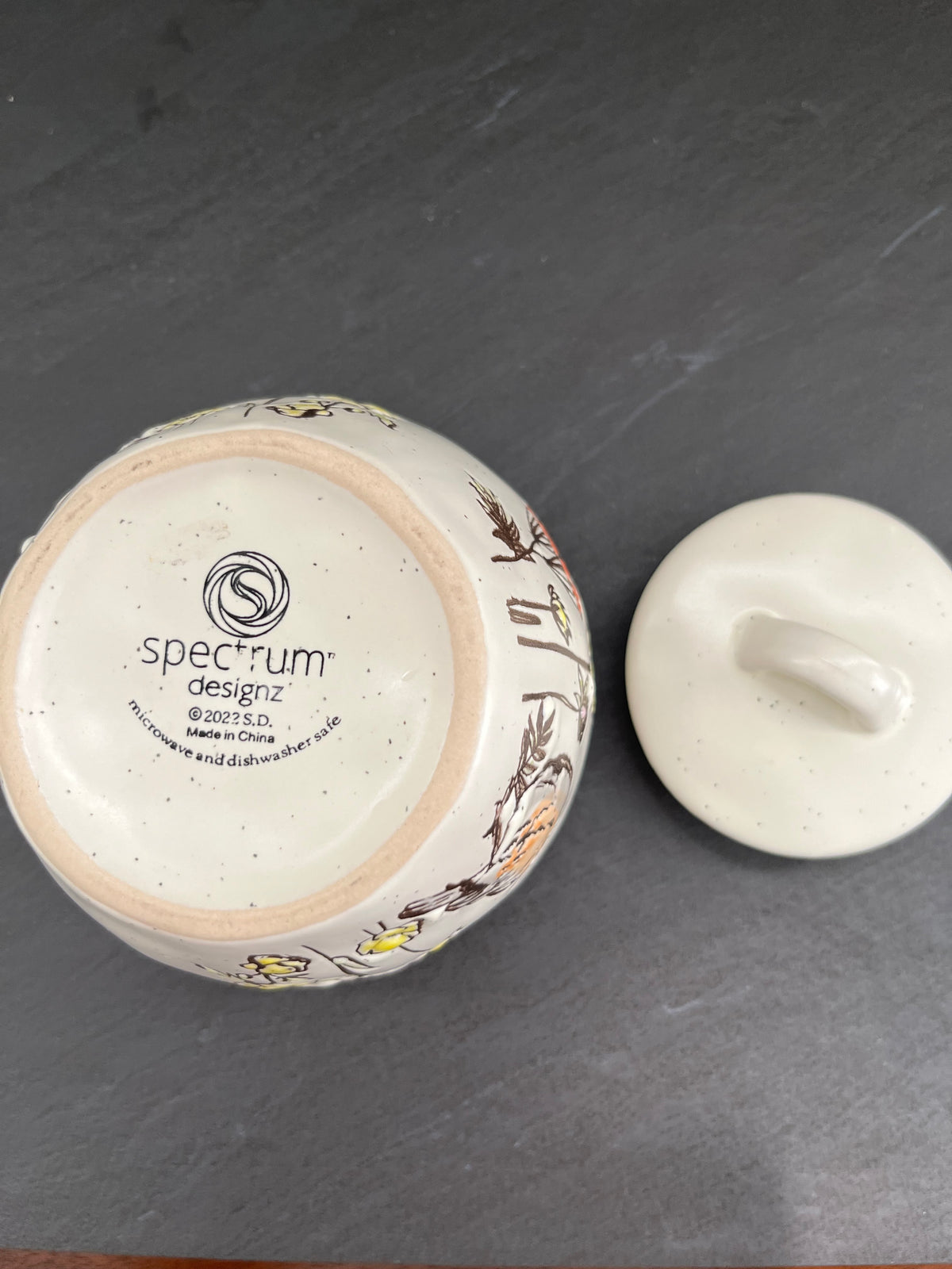 Spectrum Designz Pottery Wildflower Song Birds Creamer & Sugar Set