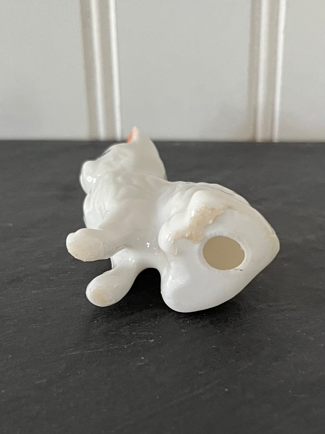 Mid Century White Porcelain Kitty Cat Kitten Tiny Small Mini Figurine 2” – 1950s–1970s Vintage Japan Style Cat Collectible