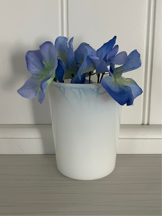 Vintage 1950s–1960s  Hazel Atlas, 8 oz White Opal Milk Glass Tumbler –