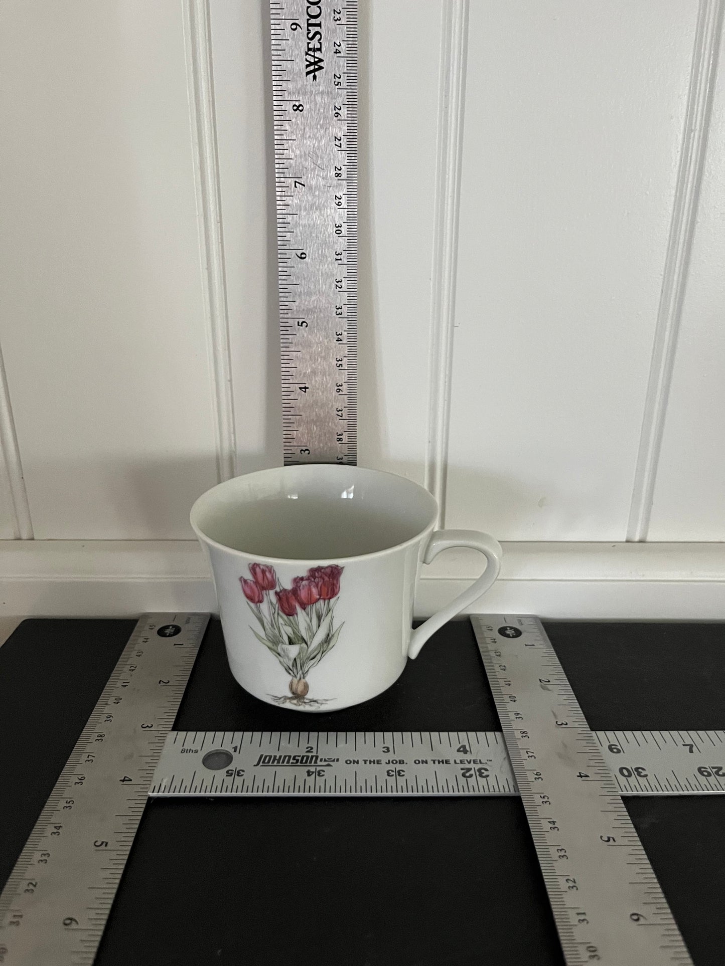 Vintage SEYMOUR MANN Orange Tulip Teacup & Saucer Set — Botanical Floral Porcelain Coffee Cups — Cottagecore Tea Party Decor — Set of 2 Cups & 2 Plates