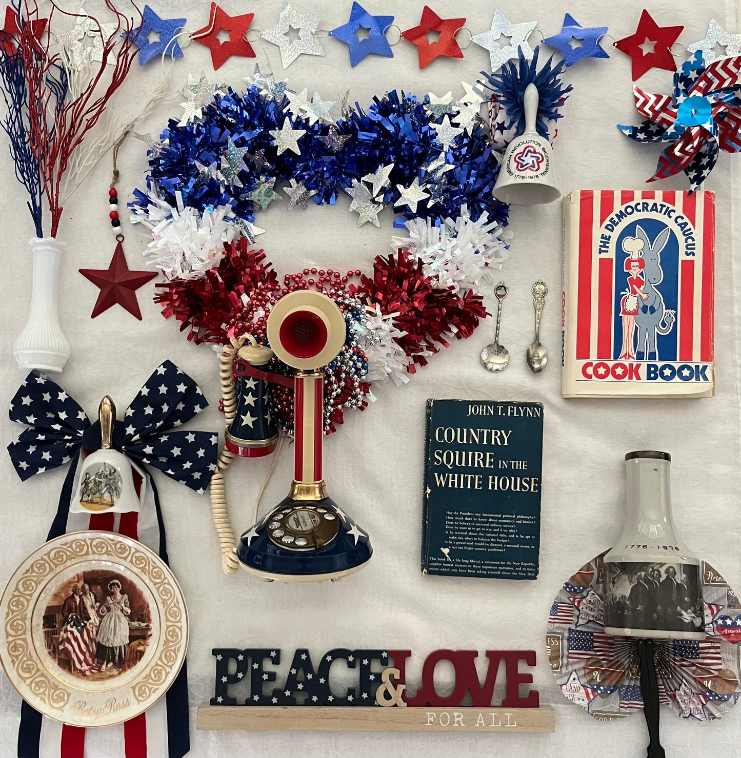 Vintage Avon Betsy Ross Patriot Flagmaker Plate - 1973 Collectible, 9” Decorative Plate