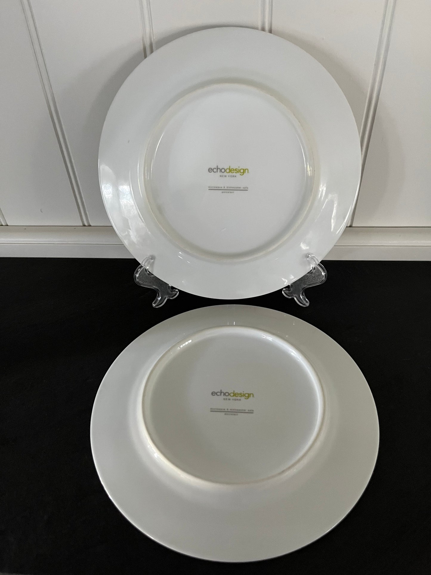Memphis Design / Postmodern Pattern 
Vintage Style Echo Design Marble Swirl Salad Plates — Set of 2 Vibrant Stripe Plates