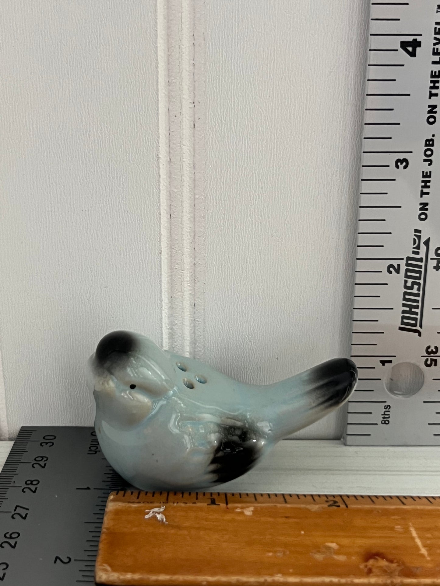 Vintage Ceramic Bird Salt & Pepper Shaker Set – c. 1990s Glazed Yellow & Blue Pair