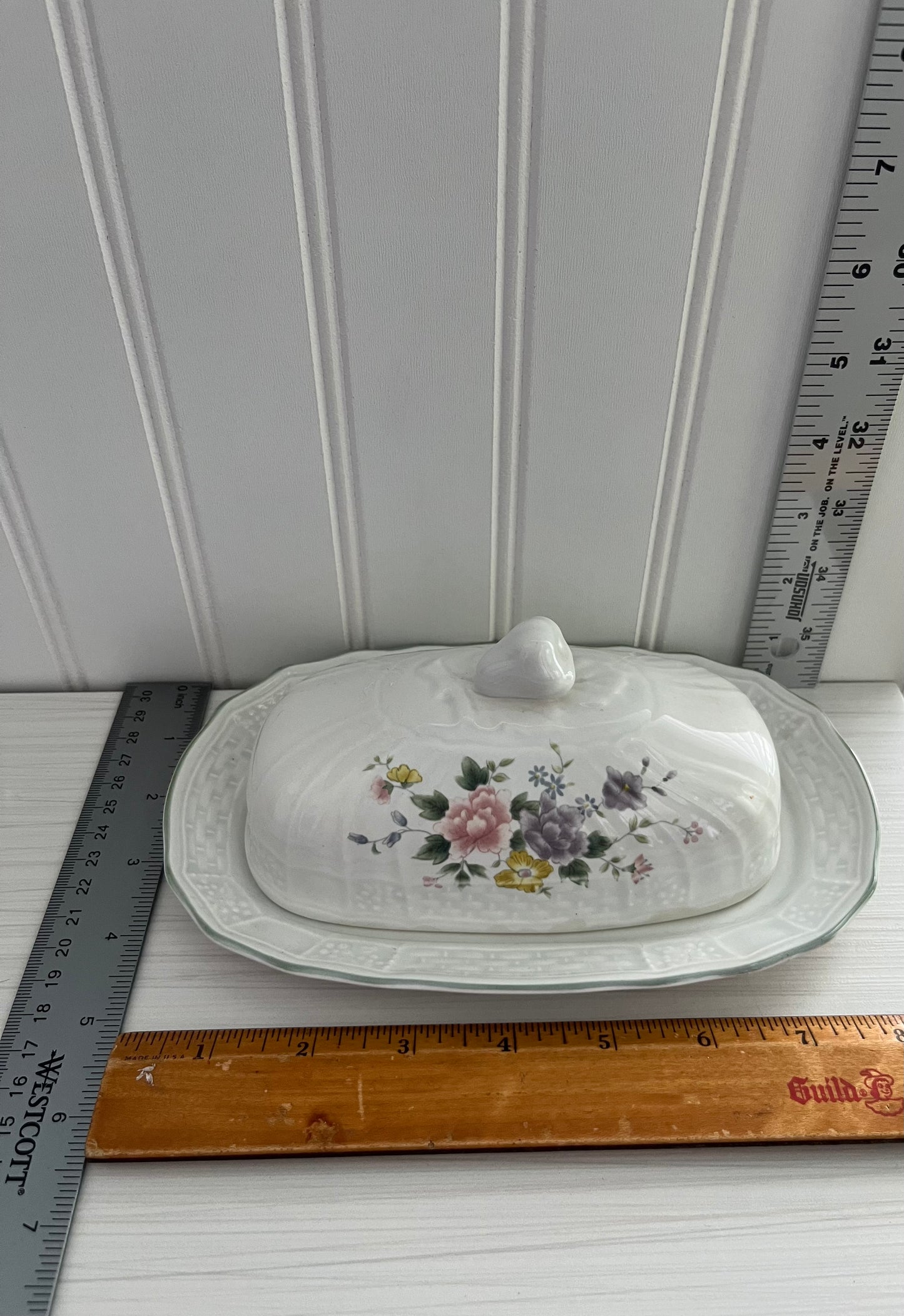 Vintage 1980’s Mikasa Butter Dish with Lid - Renaissance Antique Rose