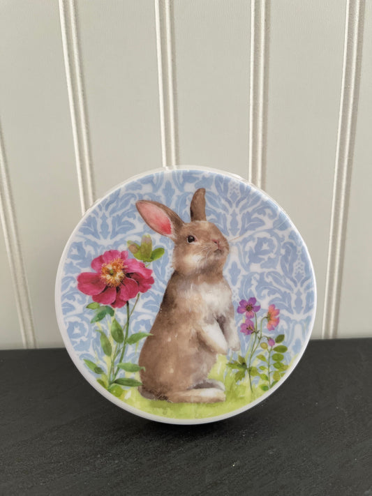 Bunny Rabbit Cupcake Stand: Plastic Spring Easter Pedestal Plate