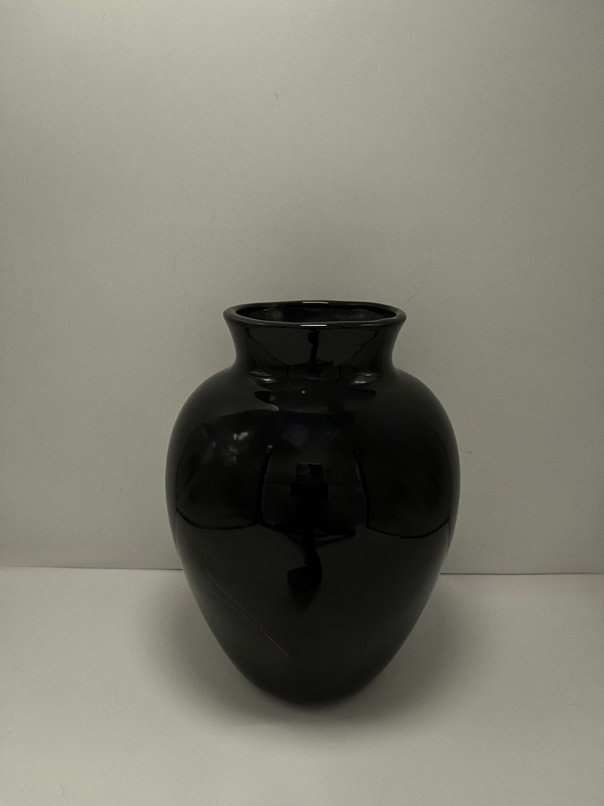 Vintage Black Lacquer Butterfly Japanese-Style Ginger Jar Vase | 1960s-1970s